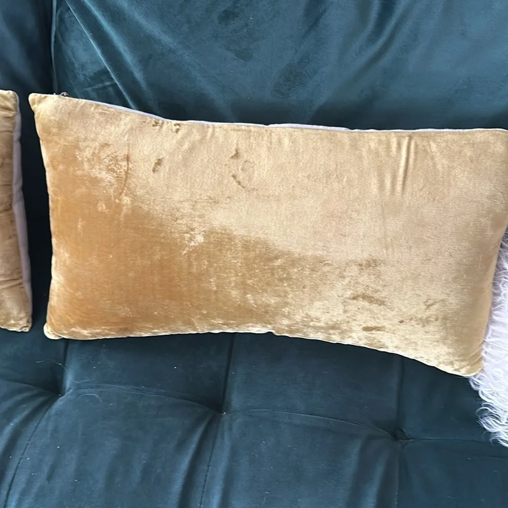 west elm Lush Velvet Lumbar Pillow Covers lot of two